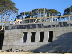 Carpark wall stripped