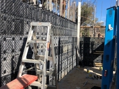 View of Reusable Form panels ready for concrete pour