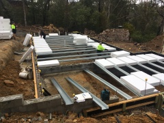 Correct method of installing is by placing Slab Form panels at each end to provide correct spacing which makes it all parallel